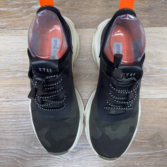 Steve Madden Myles Green Camouflage Leather/Textile Sneakers Women's Size 7.5 - Picture 2 of 7